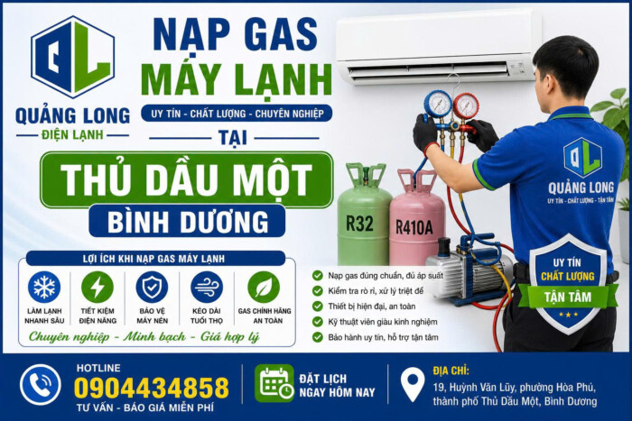 Nạp Gas Máy Lạnh Tại Thủ Dầu Một Bình Dương