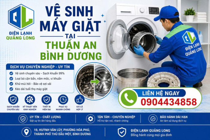 Vệ sinh máy giặt tại Thuận An