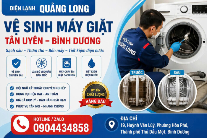 Vệ sinh máy giặt Tân Uyên