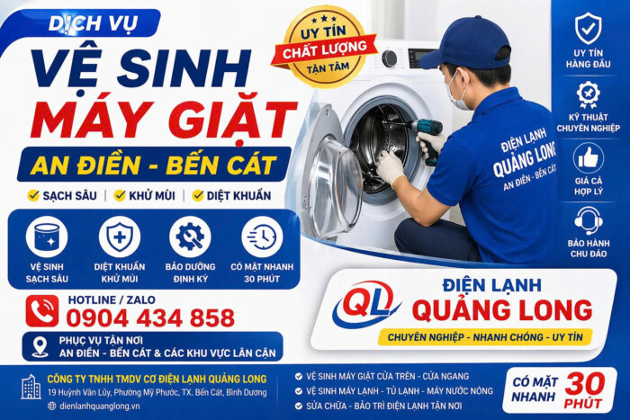 Vệ sinh máy giặt tại An Điền Bến Cát