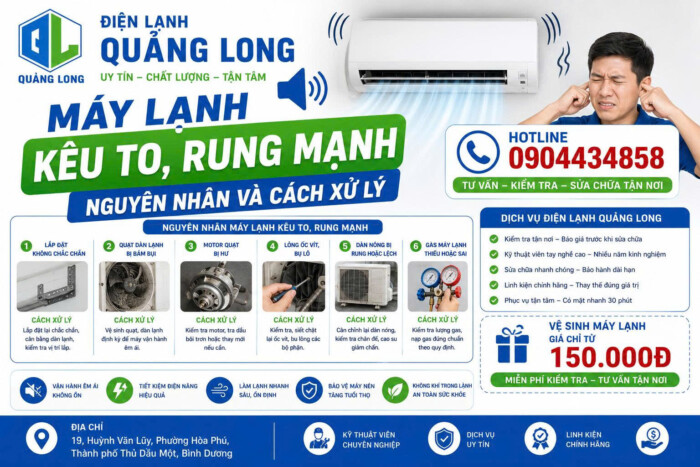 Máy Lạnh Kêu To Và Rung Mạnh