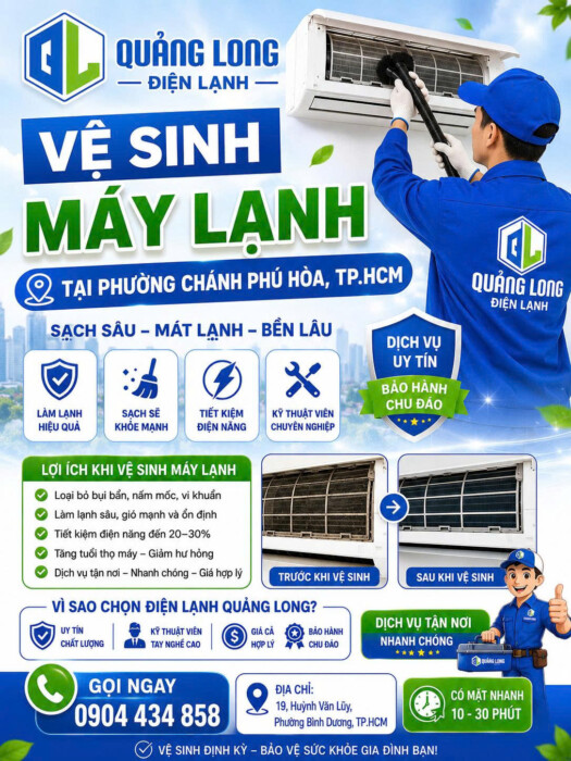 Vệ Sinh Máy Lạnh Tại Phường Chánh Phú Hòa
