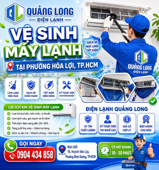 Vệ Sinh Máy Lạnh Tại Phường Hòa Lợi, TP.HCM Vệ Sinh Máy Lạnh Tại Phường Hòa Lợi